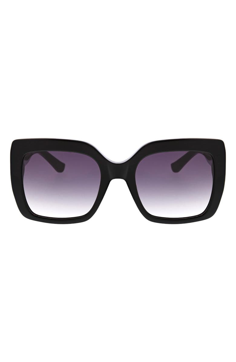 Oscar de la Renta 53mm Extreme Square Large Glam Sunglasses, Main, color, Black