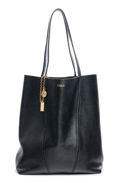 Chloé Spin Leather Tote In Black