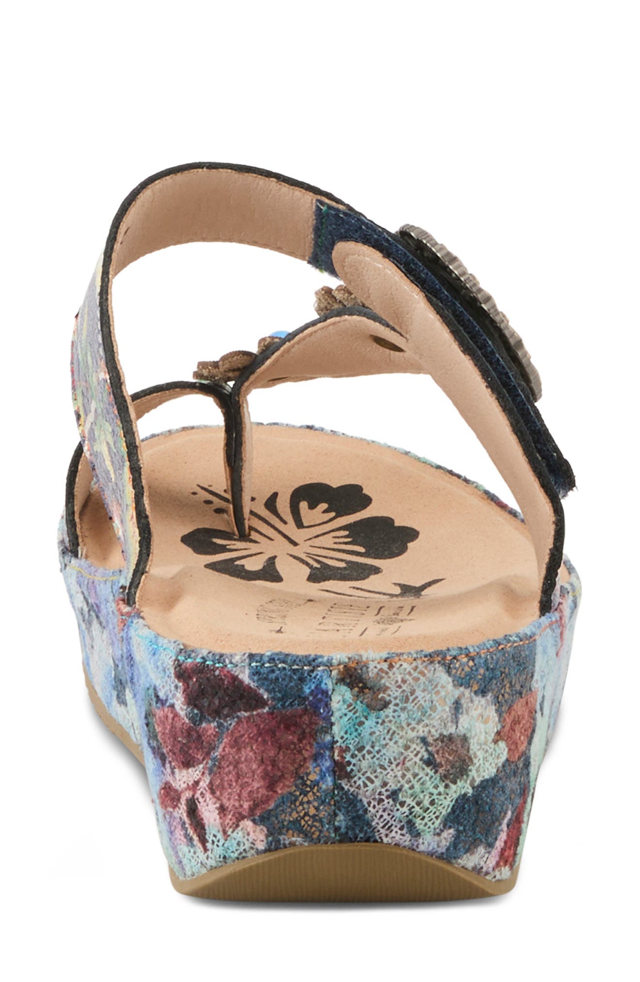 Blissbloom Platform Wedge Flip Flop, Alternate, color, NAVY MULTI