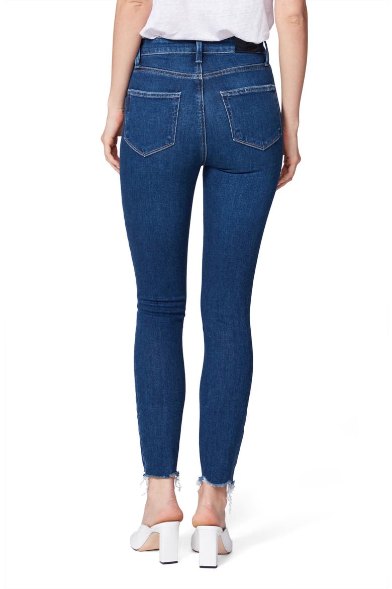 Transcend Margot High Waist Ankle Skinny Jeans, Alternate, color, ACOUSTIC DISTRESSED HEM