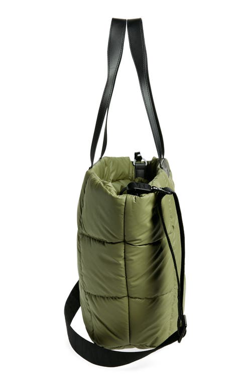Veecollective Porter Basque Water Resistant Quilted Recycled Nylon Tote In Moss