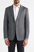 DANIEL HECHTER Modern Fit Grey Wool Blend Herringbone Sport Coat