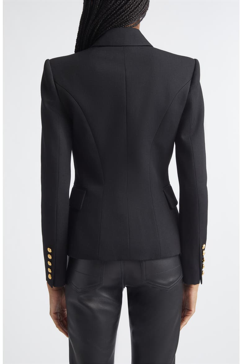 Double Breasted Wool Blazer, Alternate, color, BLACK