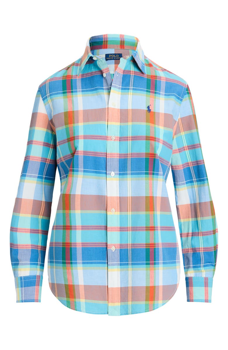 Polo Ralph Lauren Plaid Cotton Button-Up Shirt, Alternate, color, 