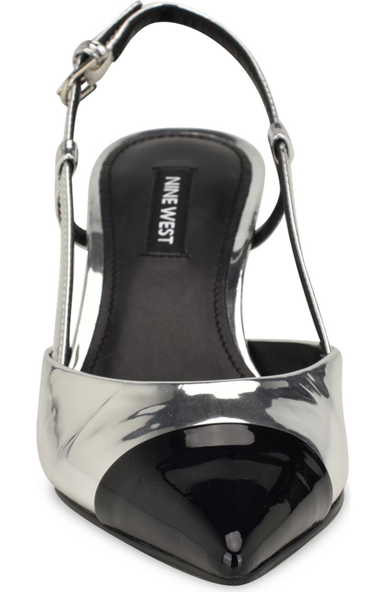 Nine West Rizzy Slingback Pointed Cap Toe Kitten Heel Pump, Alternate, color,