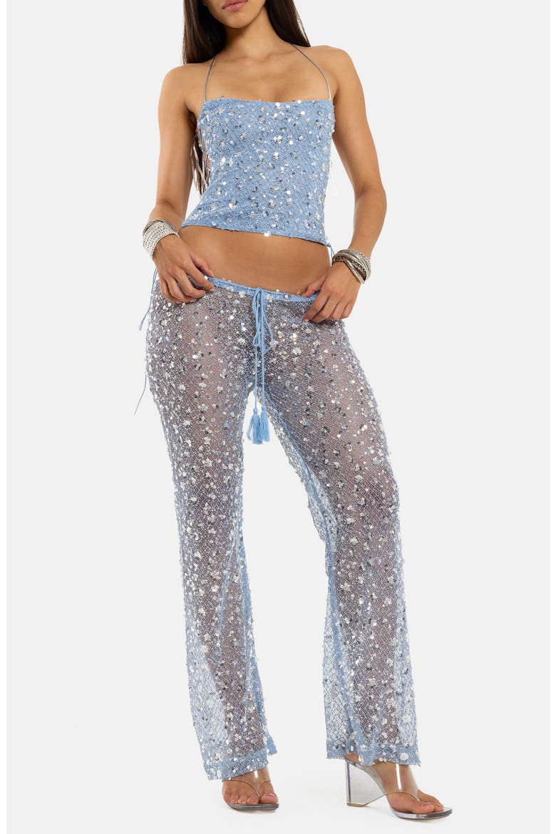 Sequin Lace Corset Top, Alternate, color, TURQUOISE