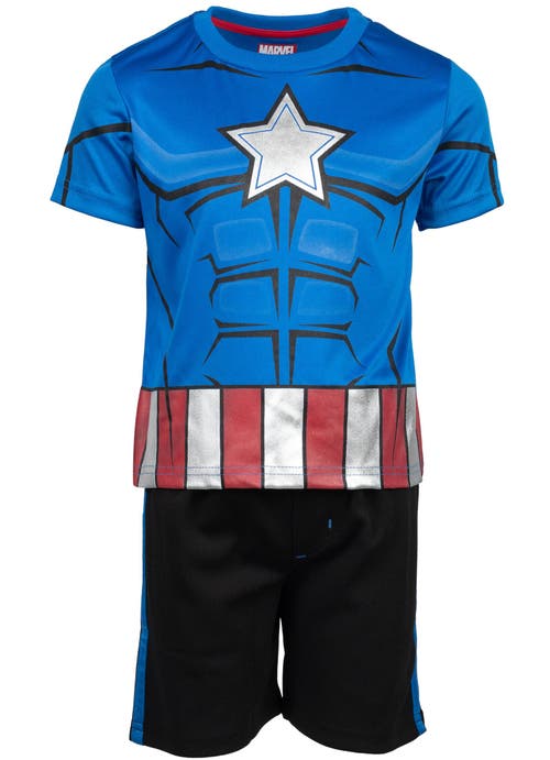 Marvel T-shirt & Mesh Shorts Set In Multi