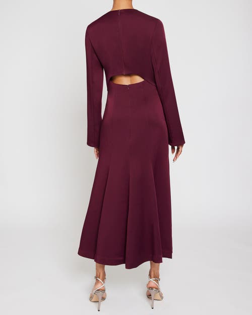 Santorelli Tia Long Sleeve Handkerchief Midi Jersey Dress In Sangria