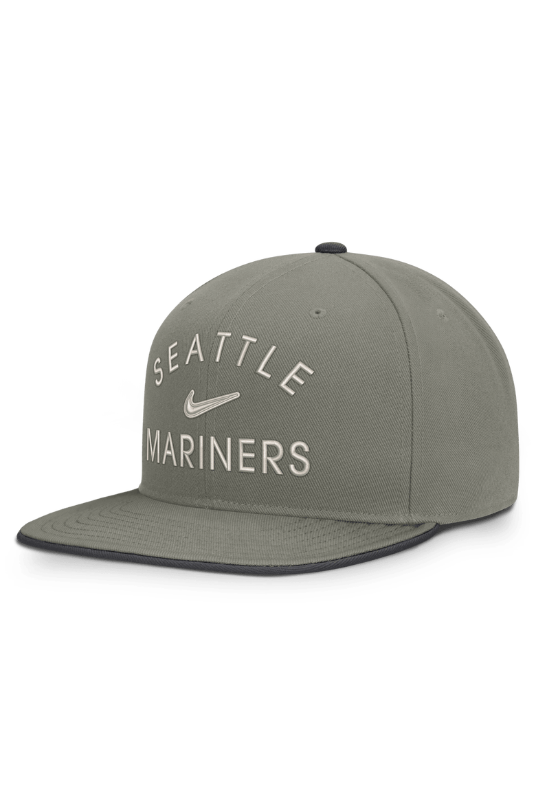 Men's Nike Olive Seattle Mariners Pro Dri-FIT Snapback Hat, Main, color, Gray