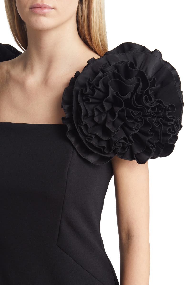 SHO by Tadashi Shoji Big Rosette Short Sleeve Sheath Dress, Alternate, color,