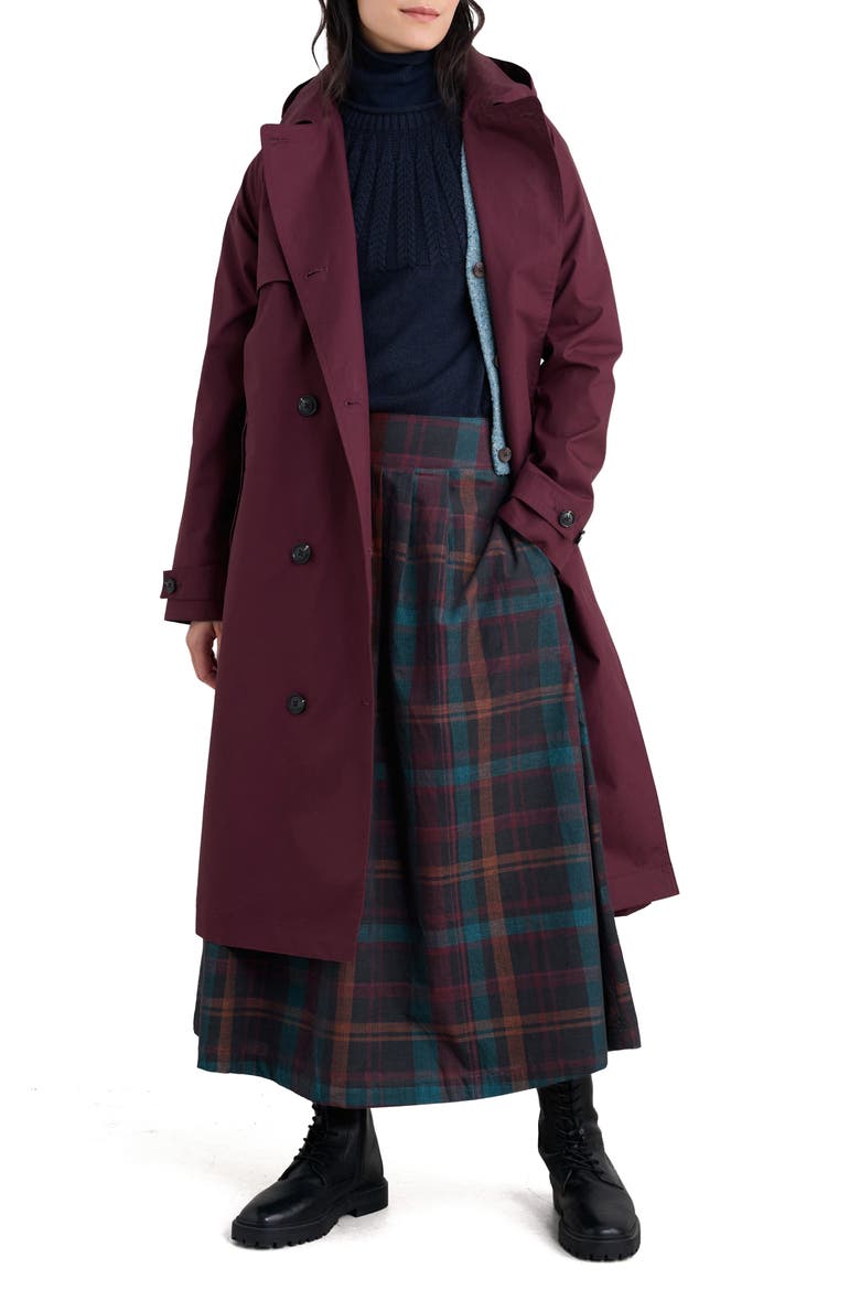 Penweathers Waterproof Trench Coat, Main, color, MERLOT