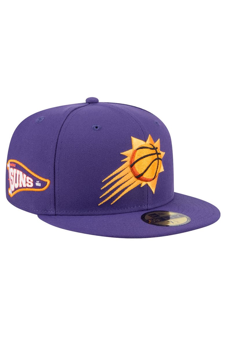 Men's New Era Purple Phoenix Suns Throwback Pennant 59FIFTY Fitted Hat, Main, color, Purple
