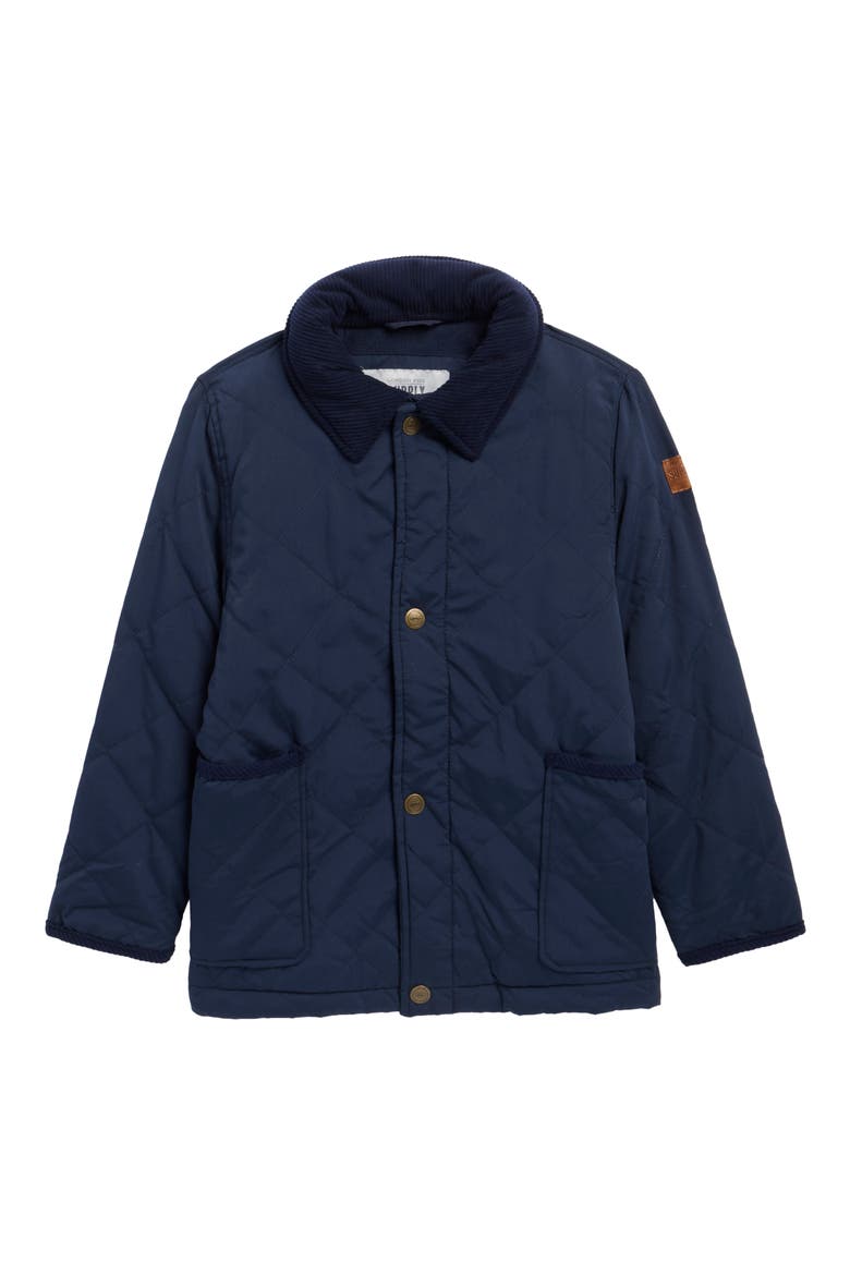 Kids' Quilted Barn Coat, Main, color, NAVY