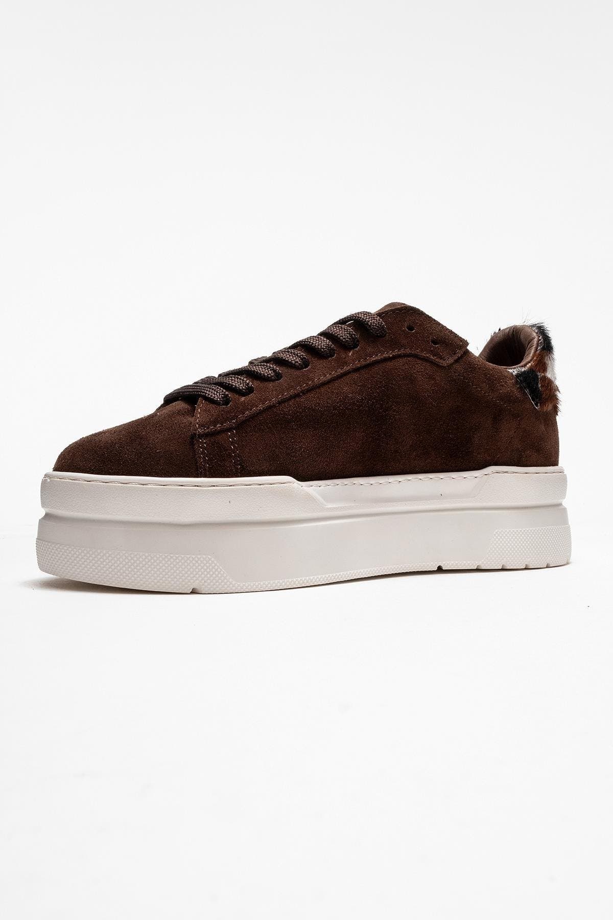 Anabel Leather Platform Sneakers, Alternate, color, Brown Suede Leather