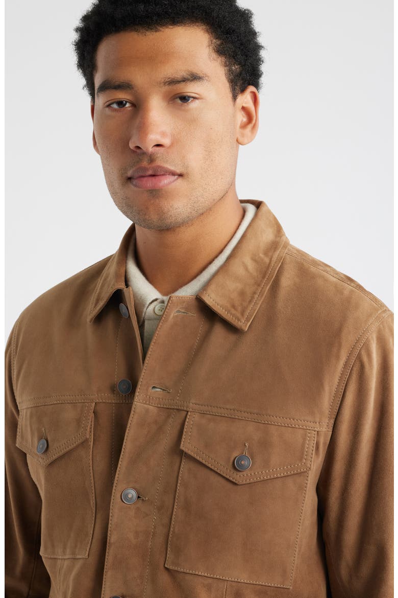 Lightweight Suede Jacket, Alternate, color, TAN GREIGE