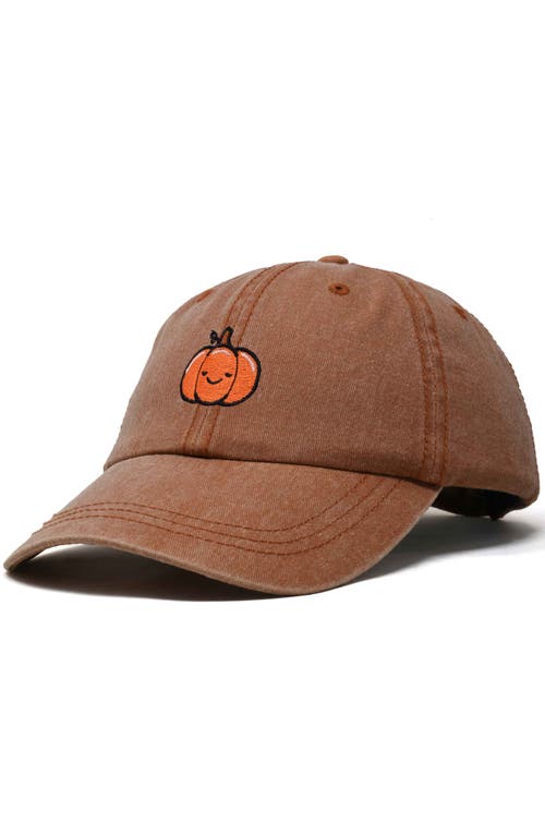 Shop Dalix Baby Pumpkin Embroidered Dad Hat In Washed Orange