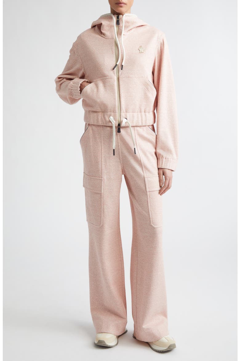 Linen & Cotton Blend Wide Leg Cargo Sweatpants, Alternate, color, STRAWBERRY PINK