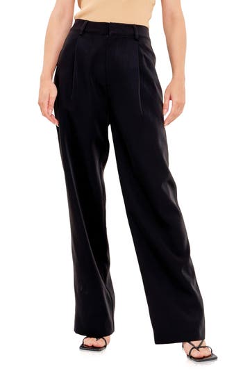 Endless Rose Classic Pleated Suit Trousers In Black