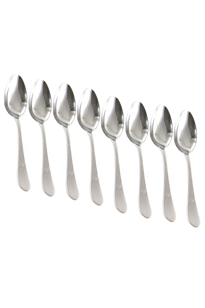 8 Piece Stainless Steel Teaspoon Set, Main, color, Silver