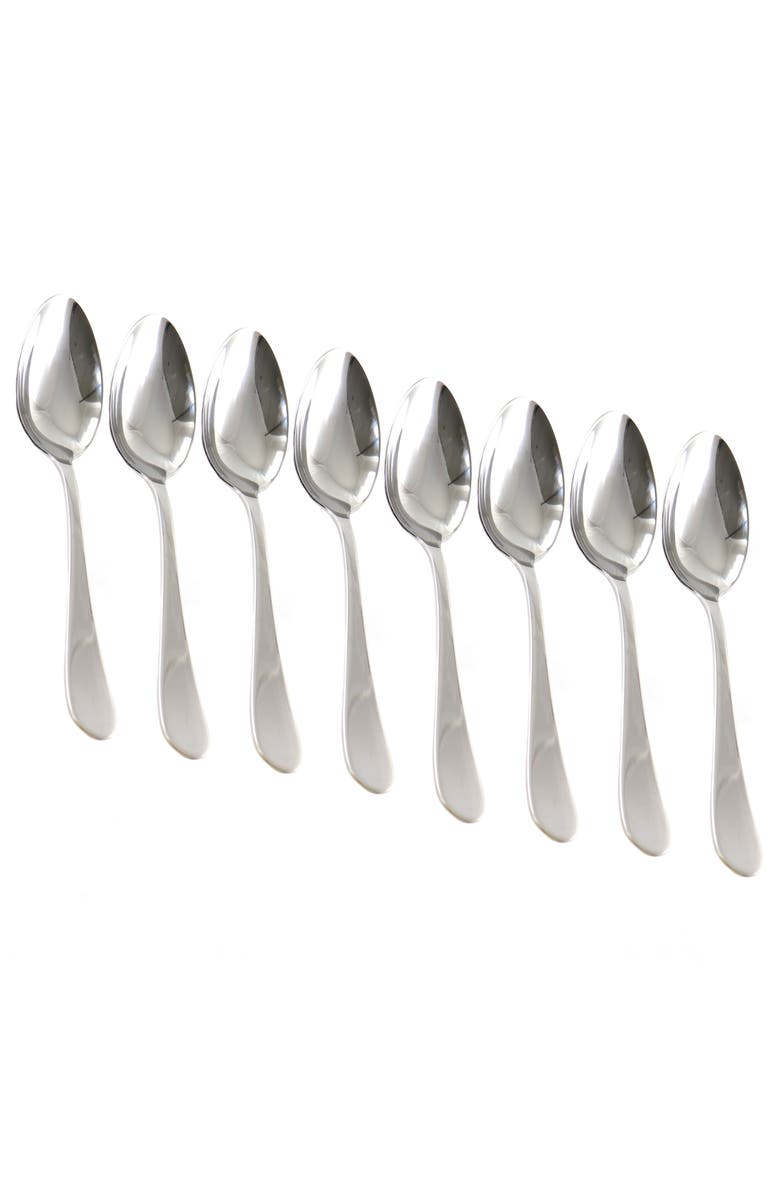 MARTHA STEWART 8 Piece Stainless Steel Teaspoon Set, Main, color, Silver