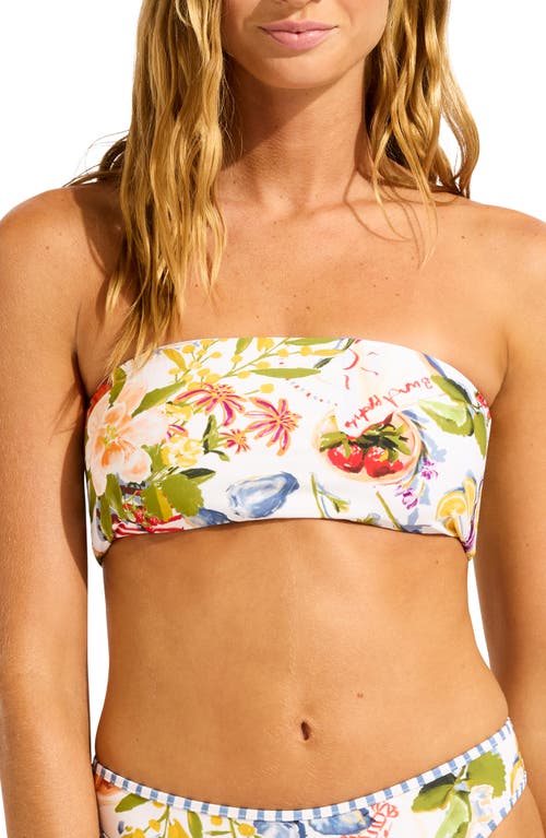 Seafolly Reversible Tube Bikini Top In Green