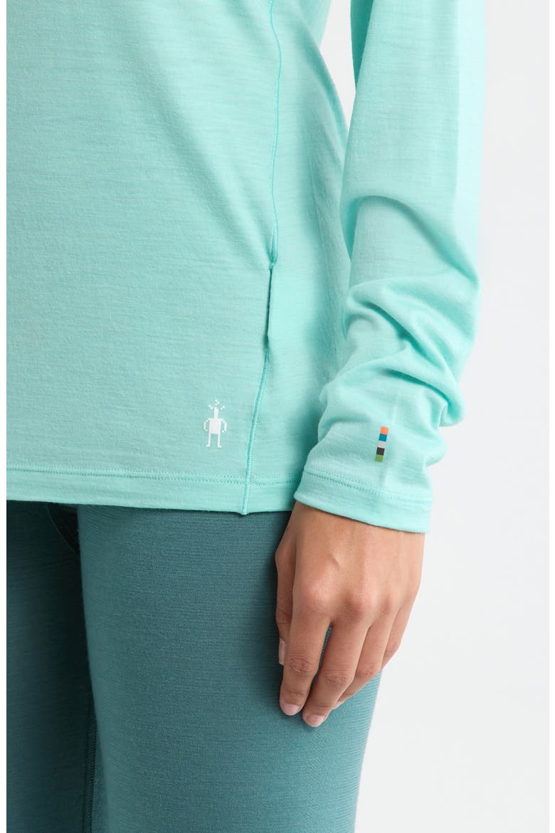 All Season Merino Wool Blend Base Layer Crew Top, Alternate, color, PACIFIC BLUE