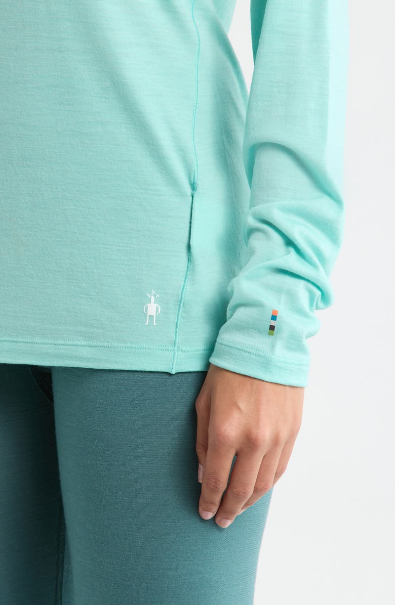 Smartwool All Season Merino Wool Blend Base Layer Crew Top, Alternate, color, Pacific Blue