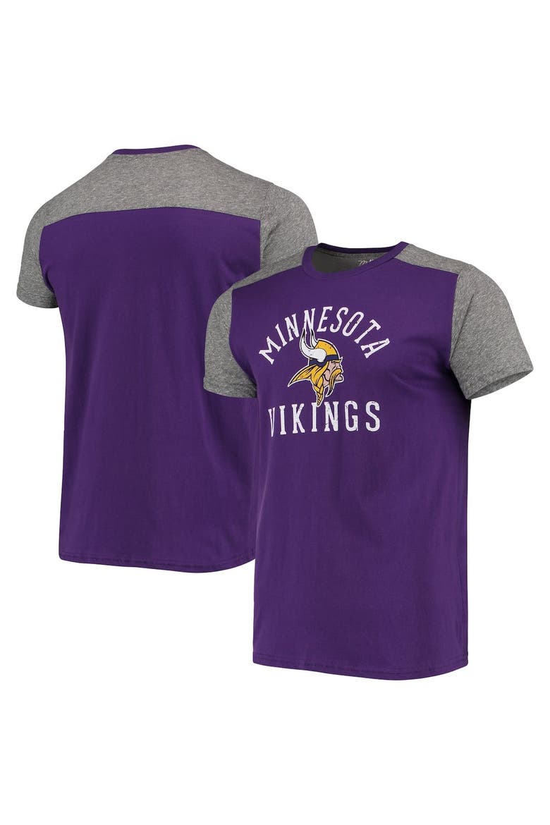 Men's Majestic Threads Purple/Gray Minnesota Vikings Field Goal Slub T-Shirt, Main, color, Purple