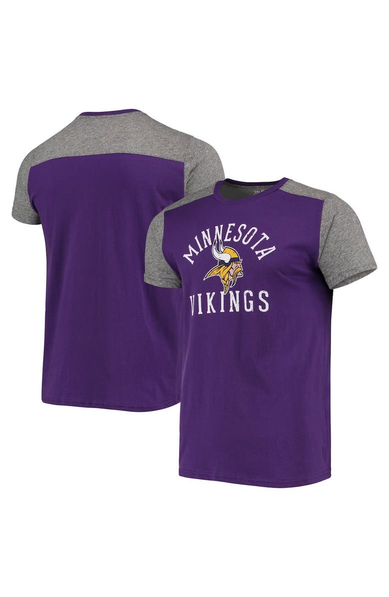 Majestic Threads Men's Majestic Threads Purple/Gray Minnesota Vikings Field Goal Slub T-Shirt, Main, color, Purple