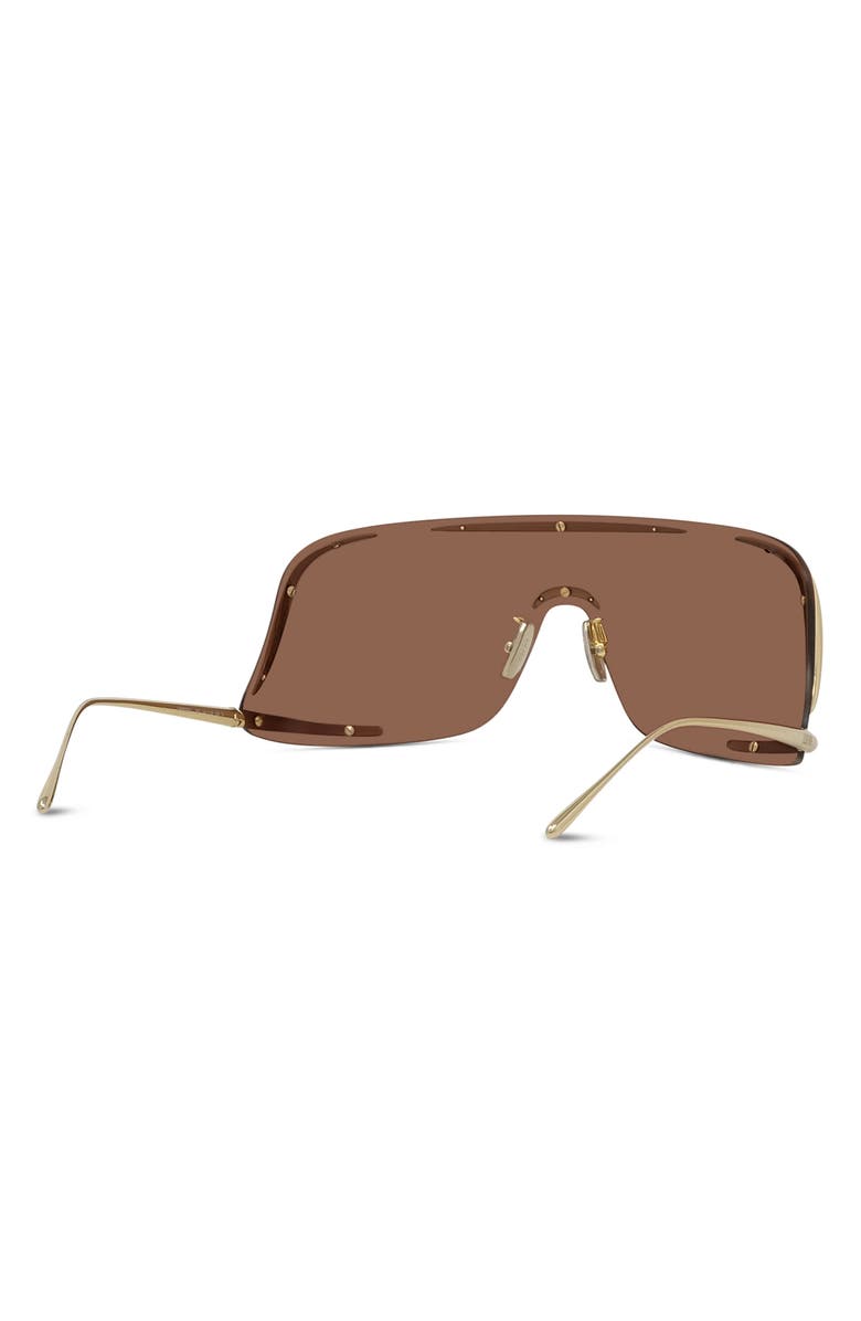Loewe Signature 141mm Oversize Shield Sunglasses, Alternate, color, Shiny Endura Gold / Bordeaux