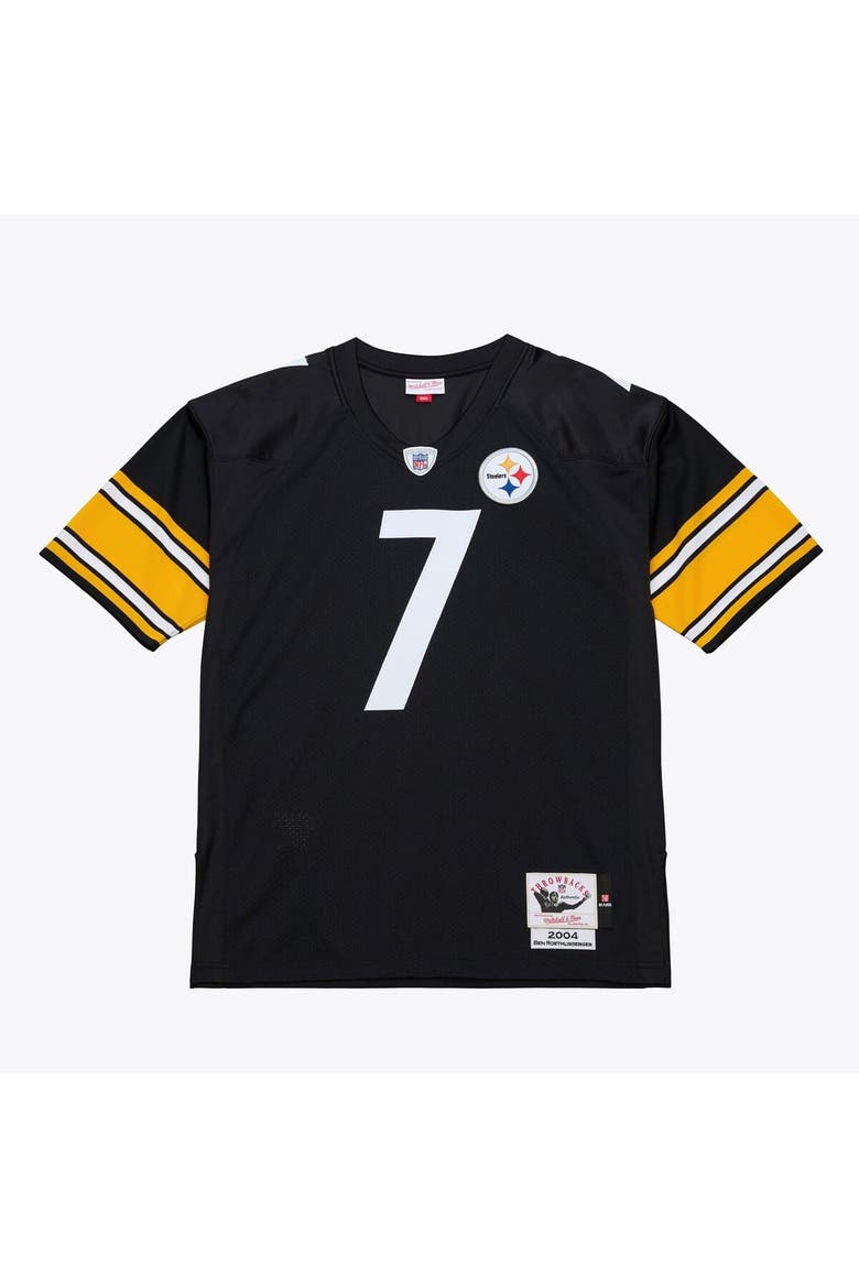 Men's Mitchell & Ness Ben Roethlisberger Black Pittsburgh Steelers 2004 Authentic Throwback Jersey, Main, color, Black