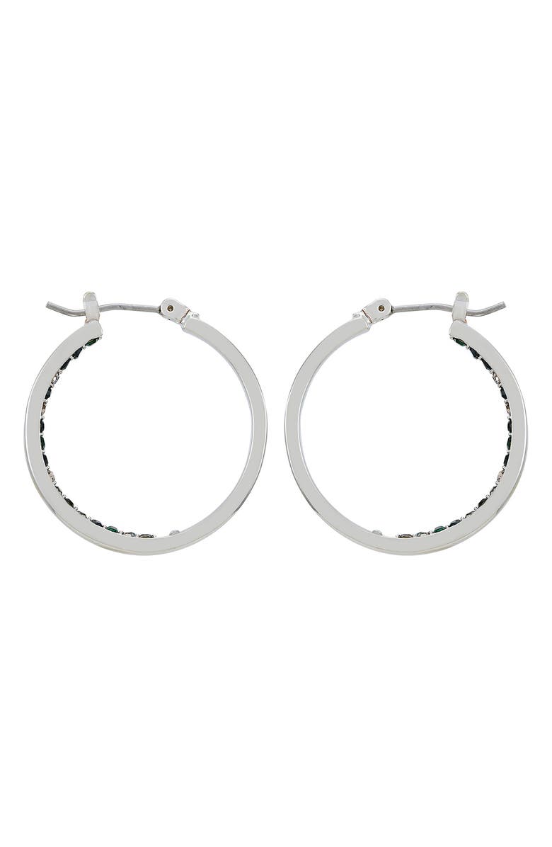 Vince Camuto Inside Out Crystal Pavé Hoop Earrings, Alternate, color, Silver Tone