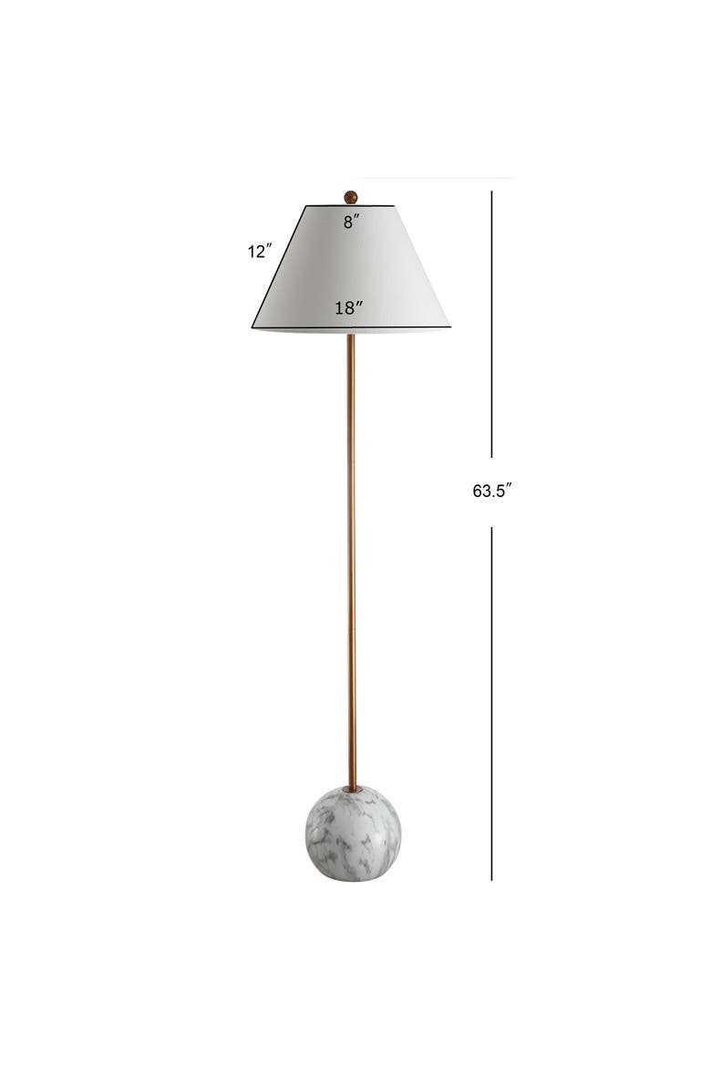 Miami 63.5" Minimalist Resin/Metal LED Floor Lamp, Alternate, color, Gold/White