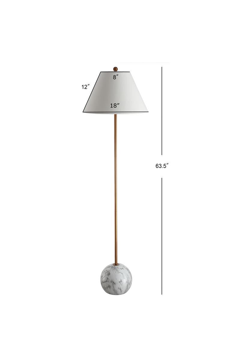 JONATHAN Y Miami 63.5" Minimalist Resin/Metal LED Floor Lamp, Alternate, color, Gold/White
