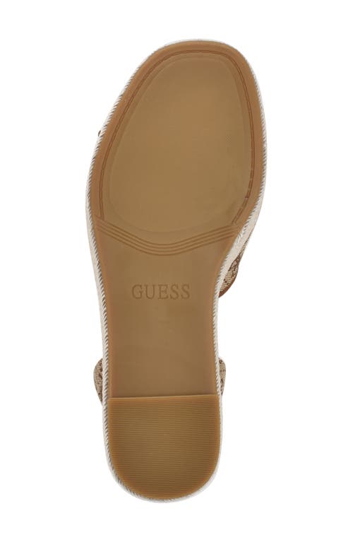 Shop Guess Tanveey Ankle Strap Espadrille Platform Wedge Sandal In Medium Brown