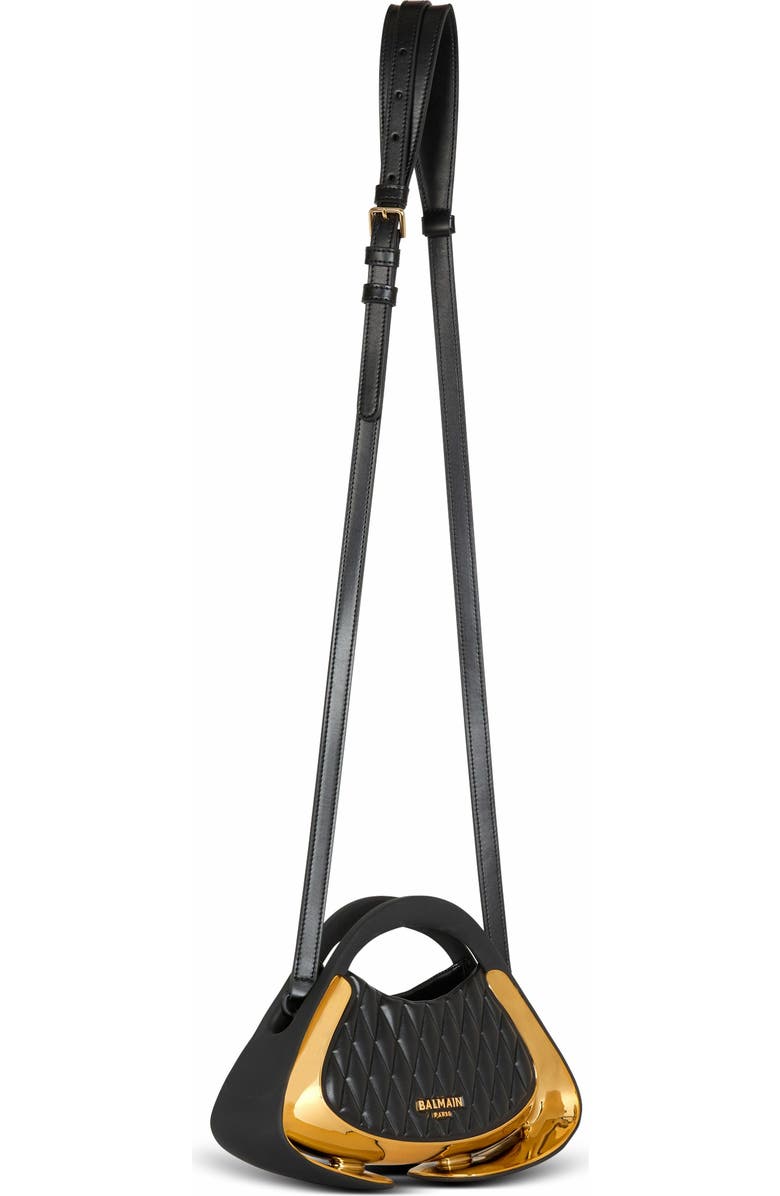 Balmain Quilted Small Jolie Madame Bag, Alternate, color, Black