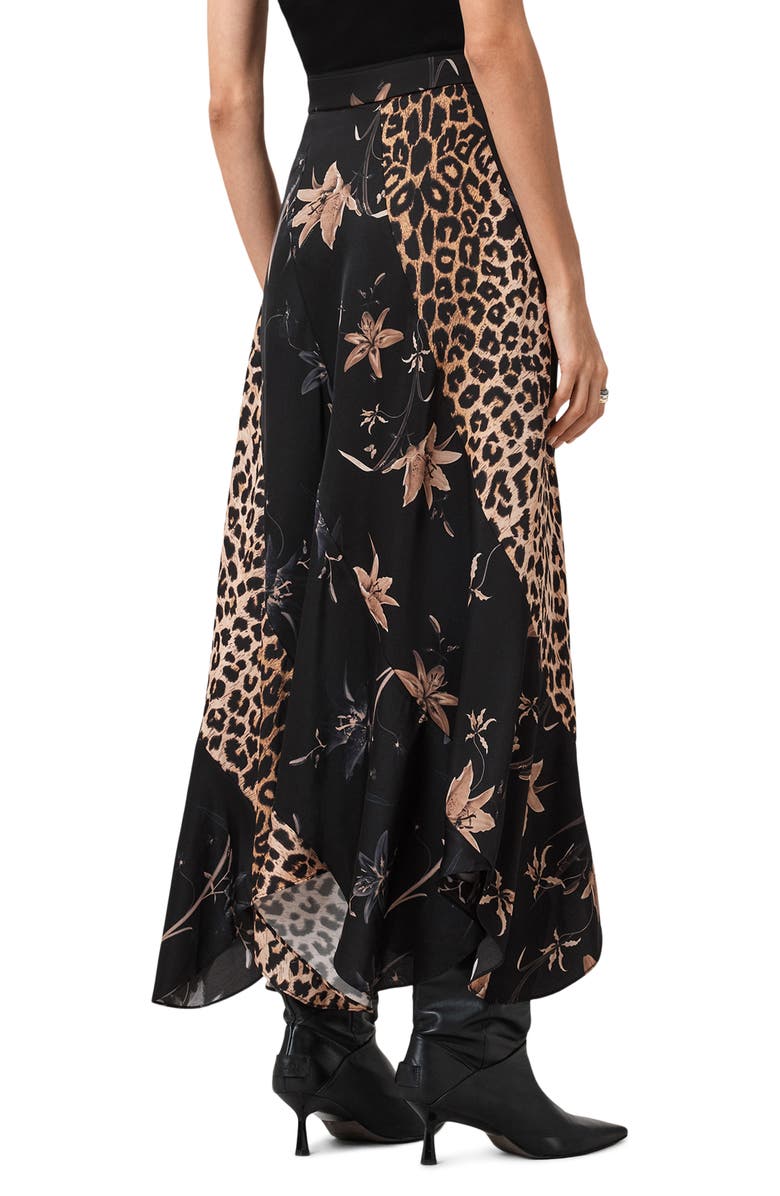 AllSaints Arleen Mixed Print Maxi Skirt, Alternate, color, Petra Black