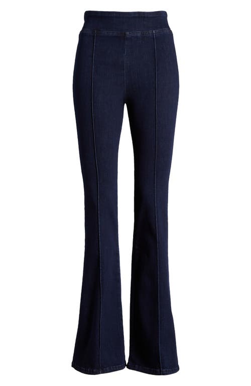 Shop Frame Jetset Pintuck Organic Cotton Blend Flare Jeans In Keller