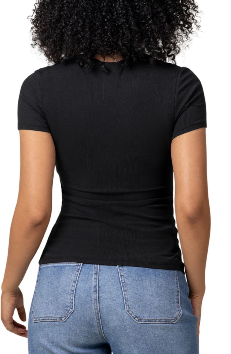 Kindred Bravely Ribbed Crew Neck Nursing T-shirt, Alternate, color, Black