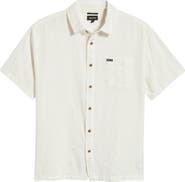 Brixton Cru Textured Stripe Short Sleeve Cotton Dobby Button-Up Shirt