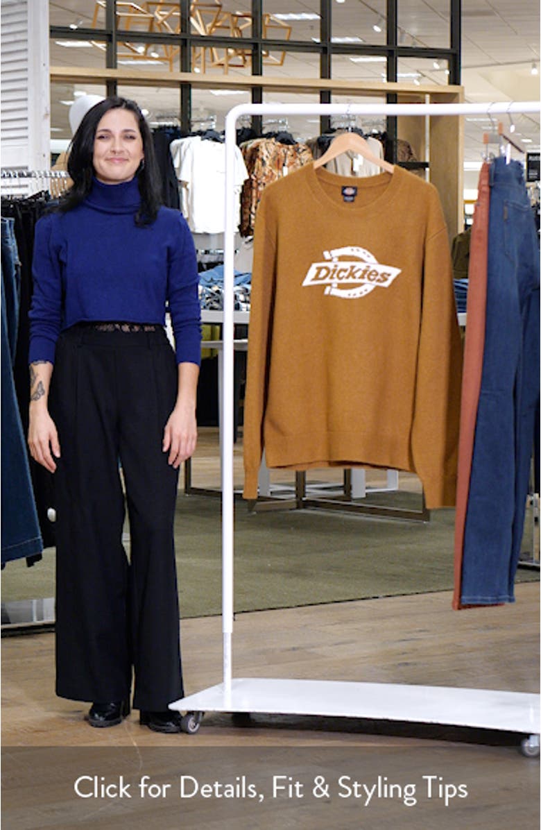 Ruston Intarsia Logo Crewneck Sweater, sales video thumbnail