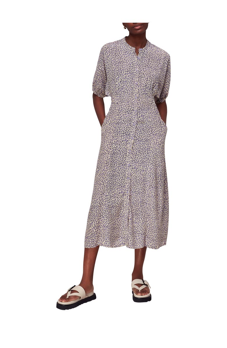 Whistles Dashed Leopard Midi Dress, Main, color, Lilac/Multi