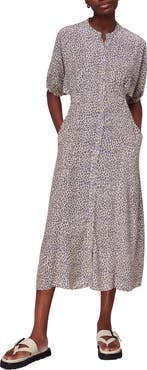 Whistles Dashed Leopard Midi Dress