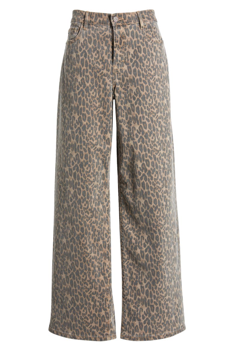 High Waist Baggy Wide Leg Jeans, Alternate, color, KHAKI