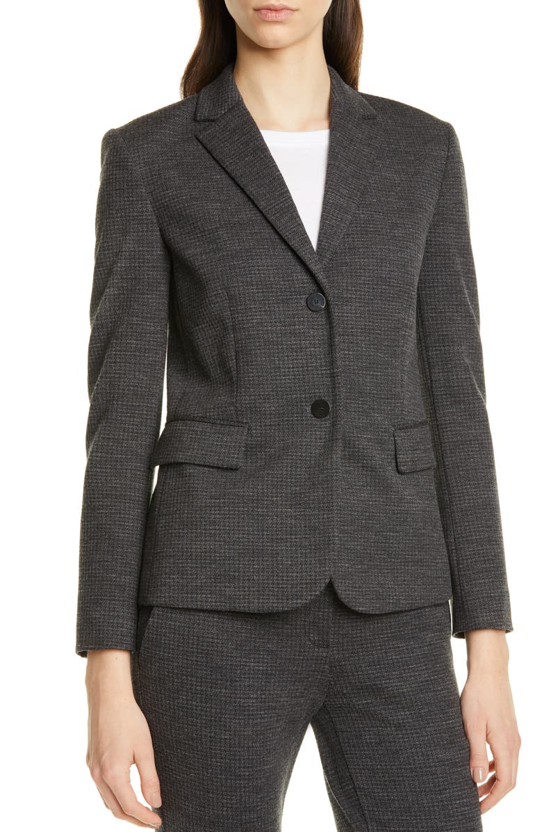 Theory Classic Cotton & Wool Blend Shrunken Jacket, Alternate, color,