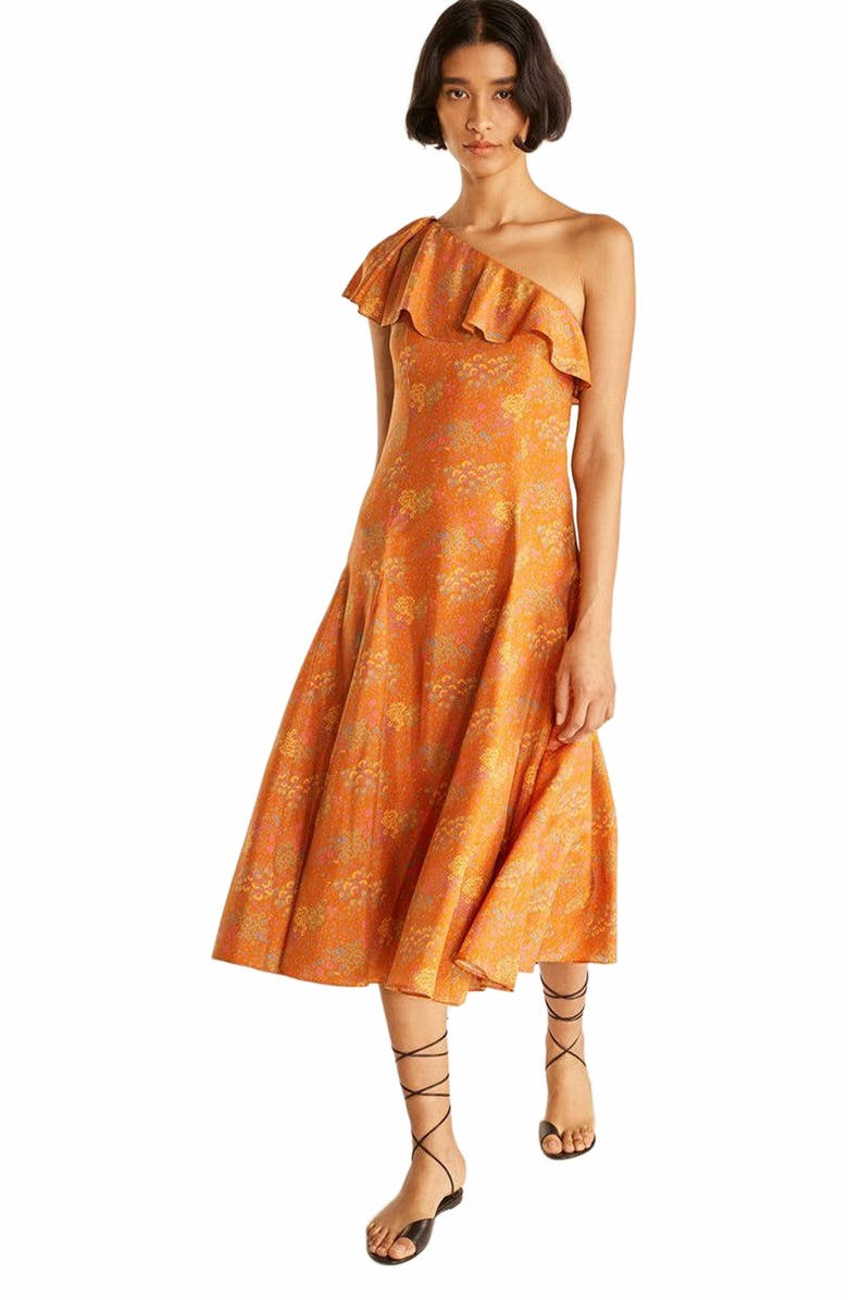 Rebecca Taylor Isabelle Dress, Alternate, color, Burnt Orange Combo