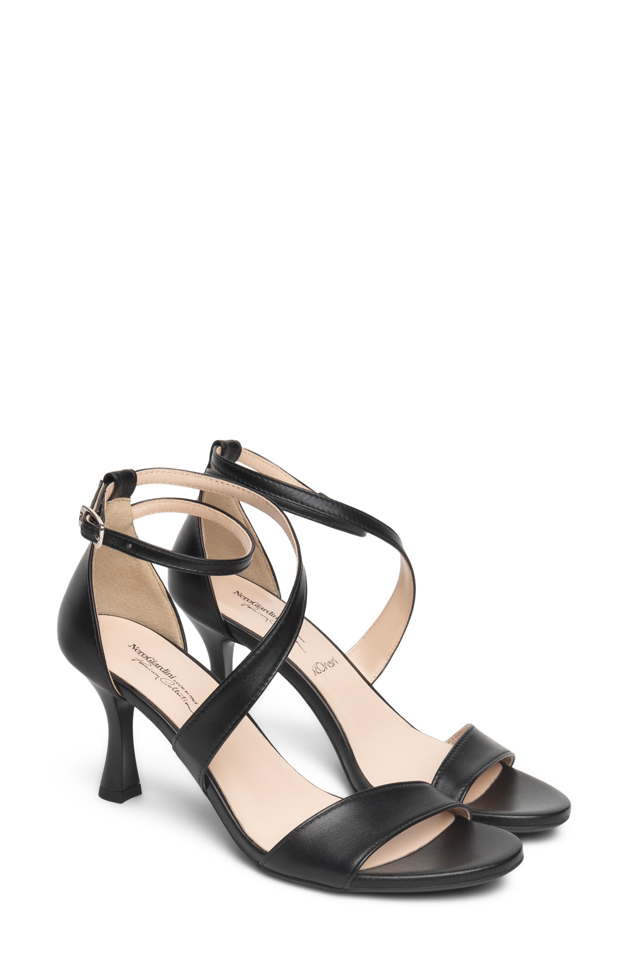 NeroGiardini Ankle Strap Sandal, Main, color, Black