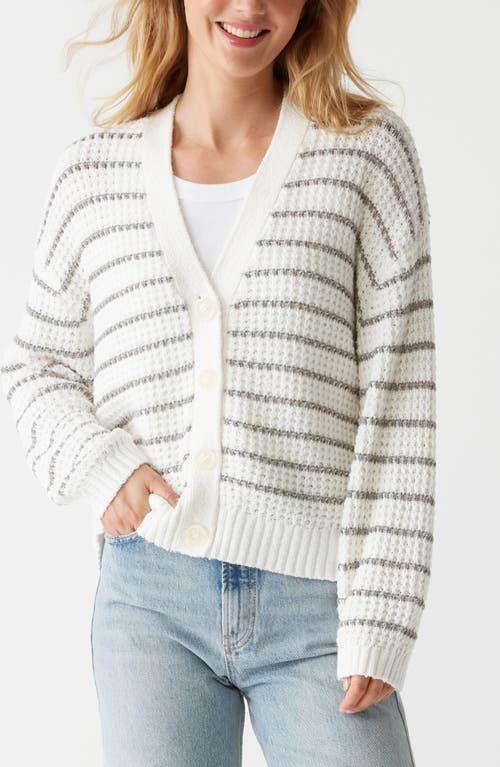 Michael Stars Dodi Striped Cardigan In White