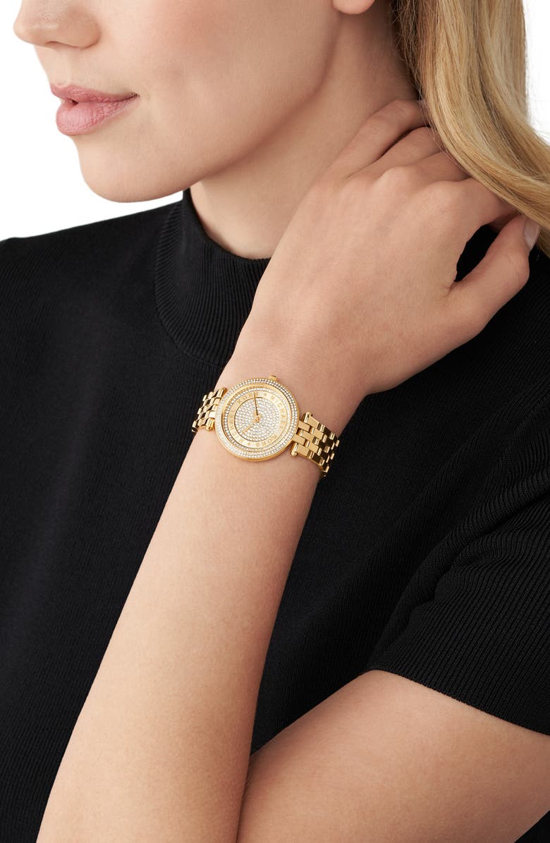 MICHAEL Michael Kors Darci Pavé Crystal Bracelet Watch, 33mm, Alternate, color,