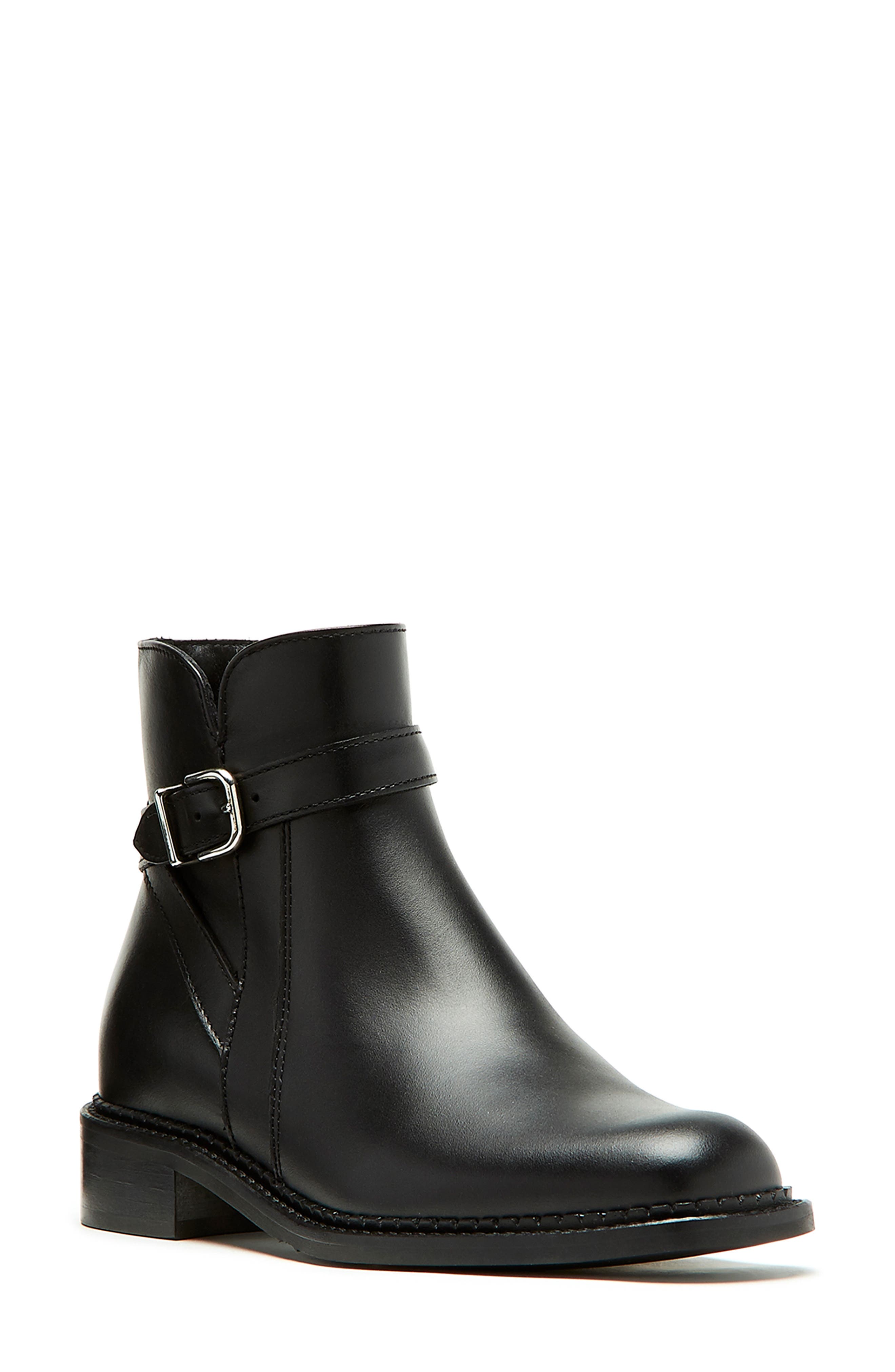 La Canadienne Sarah Waterproof Bootie, Main, color, Black Leather